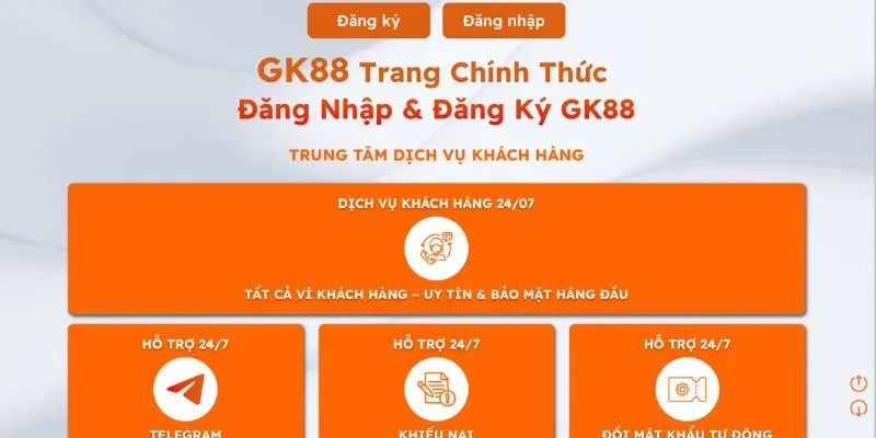 Các kênh liên hệ tiện lợi của trang game Gk88